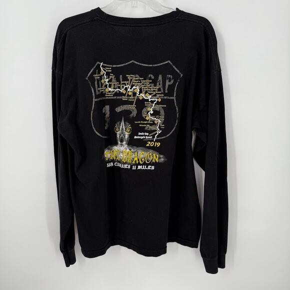 The Dragon Deals Gap 318 Curves 11 Miles Long Sleeve Shirt 2019 XL Black USA - Picture 2 of 9